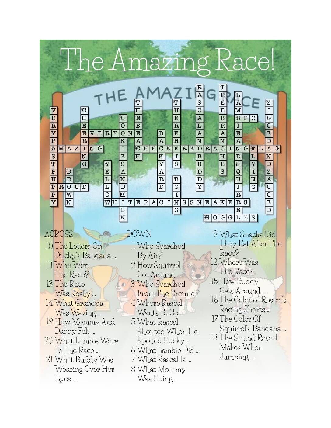 Crossword The Amazing Race Answers The Rascal Books
